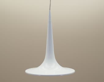 Witte hanglamp, Deens design, jaren 70, fabrikant: Frandsen