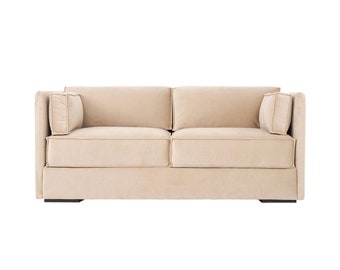 Sofa HAGA beige velour, Scandinavian design