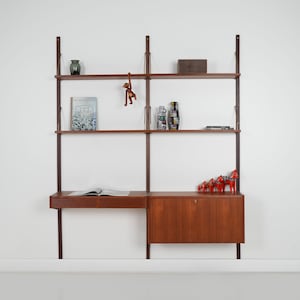 Teak System Bücherregal PS System, dänisches Design, 1960er Jahre, Designer: Preben Sorensen, Produktion Randers Møbelfabrik