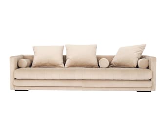 Sofa KOPENHAGA beige velour, Scandinavian design