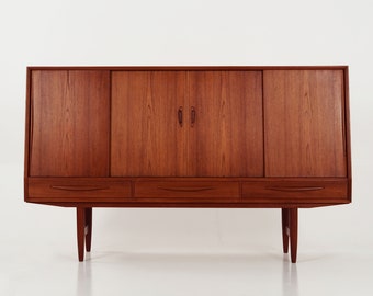 Teak highboard, Danish design, 1970s, production: Denmark