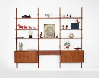Scaffalatura in teak, design danese, anni '60, prodotta in Danimarca