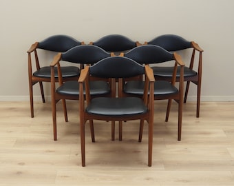 Ensemble de six chaises en teck, design danois, années 1970, fabrication: Farstrup Møbler