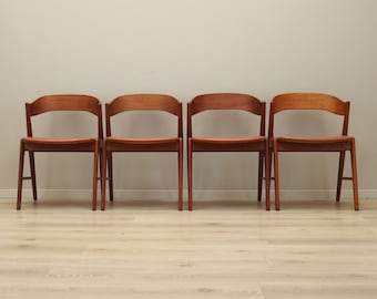 Set of four teak chairs, Danish design, 1970s, manufacture Korup Stolefabrik