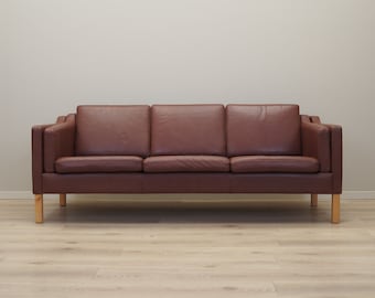 Brown leather sofa, Danish design, 1970s, production: Denmark