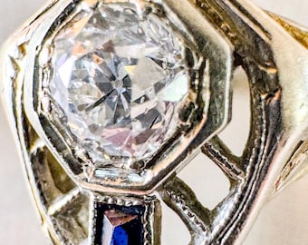 Edwardian Engagement Ring | 18k Gold Old European Cut Diamond Solitaire | Antique Diamond Ring | c. 1900 | Size 3 | Pinky Ring
