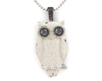 Owl Designed Natural Color Concrete Pendant