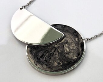 Colliding Worlds, Handmade Concrete Pendant