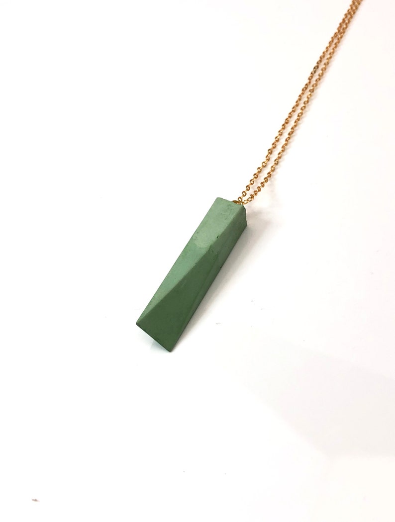 Twisted Rectangle Style Minimalist Concrete Pendant Urban Jewelry Unisex Jewelry