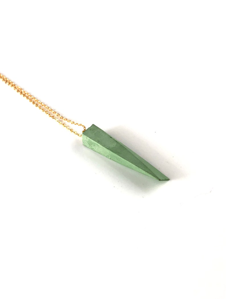 Twisted Rectangle Style Minimalist Concrete Pendant Urban Jewelry Unisex Jewelry