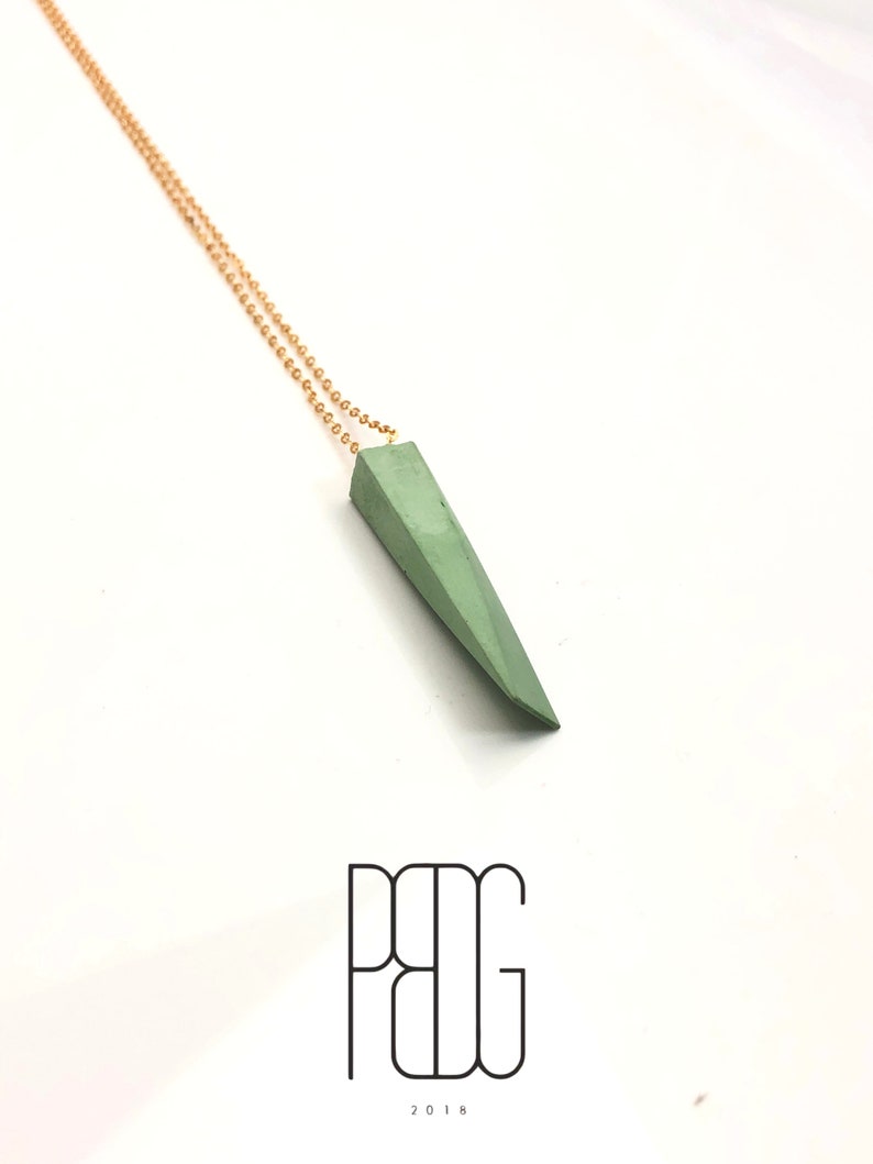 Twisted Rectangle Style Minimalist Concrete Pendant Urban Jewelry Unisex Jewelry
