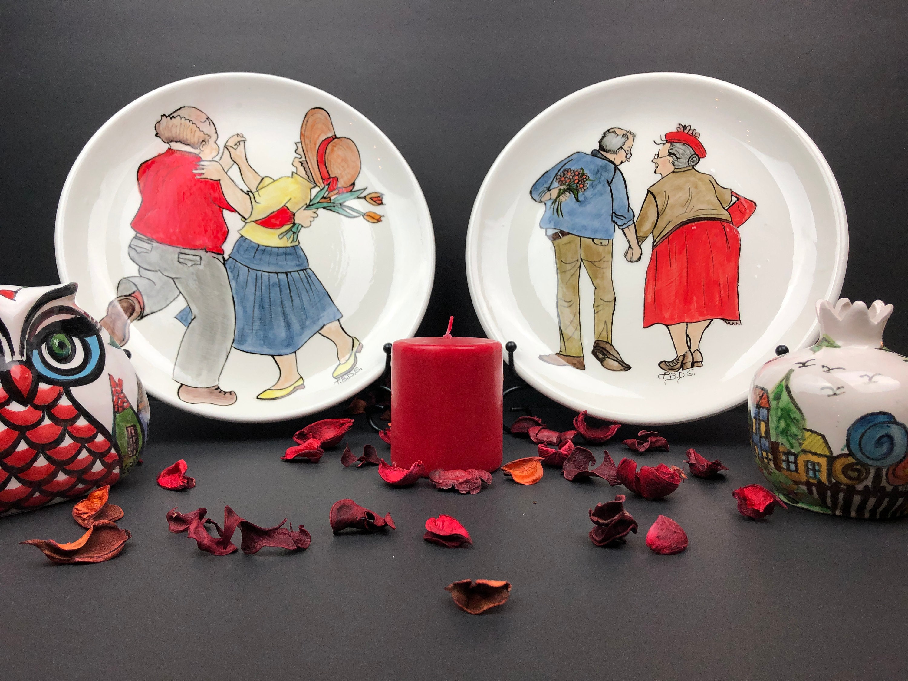 Valentine S Day Ceramic Plates Wall Arts Decorative Plate Large