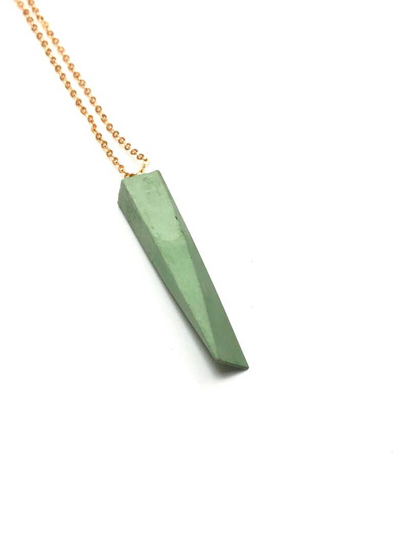 Twisted Rectangle Style Minimalist Concrete Pendant Urban Jewelry Unisex Jewelry