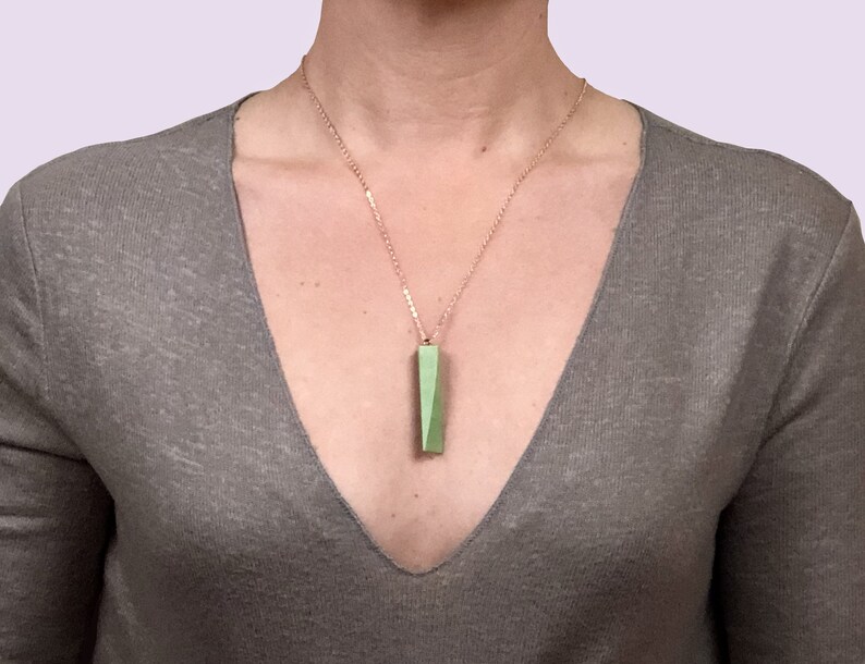 Twisted Rectangle Style Minimalist Concrete Pendant Urban Jewelry Unisex Jewelry
