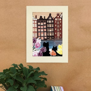 Amsterdam postcard , illustration , picture