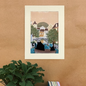 Carte postale des pêcheurs de chats , illustration , photo