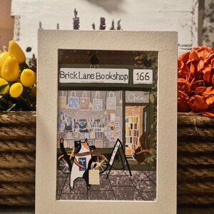 Postcard book shop, illustration, picture