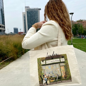 Torba materiałowa London - księgarnia ilustrowana kotami
