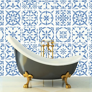 Set OF 12. Tiles Wall Stickers. Traditonal Spanish Tile. Backsplas Stickers Peel & Stick. Tiles Decal Removable. Kitchen Bathroom Decal Z426