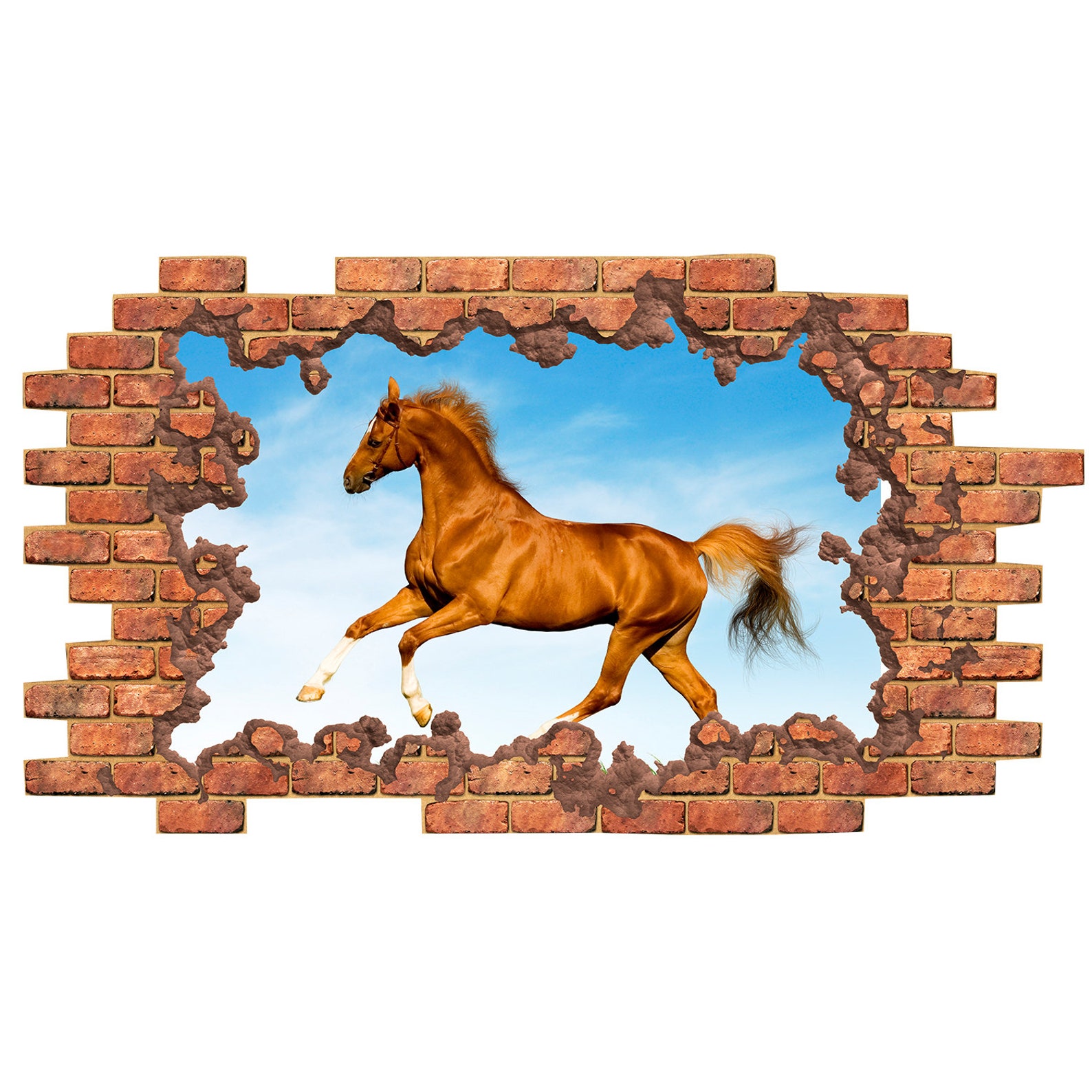 Rustic Wall Decal 3D Wall Mural Hole in Wall Decal 3D Etsy UK