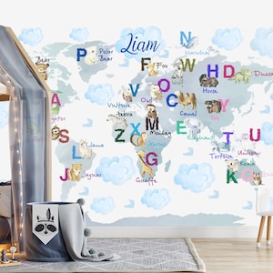 Name Alphabet Wandaufkleber für Kleinkind Junge Kinderzimmer, Kinderzimmer Kinderzimmer Dekor Z761