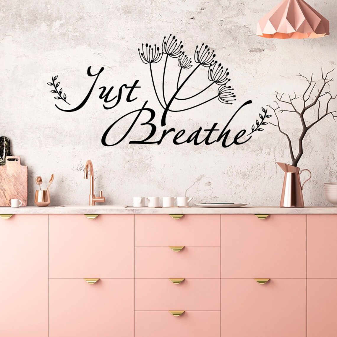 Wall Decal Quote Just Breathe Inspirational Wall Decal Vinyl Etsy