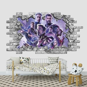 Superhero Wall Decal Nursery Boy, SpiderMan Wall Decals Kids Playroom, Comics Sticker Game Room, Peel and Stick Wall Decor Boys Bedroom Z428