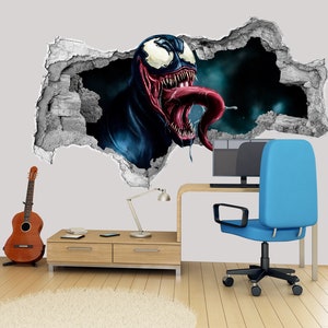 Wandtattoo Venom Teen Zimmer Spiderman Smashed Wanddekor Superheld Vinyl Aufkleber Spielzimmer Individuelles Geschenk Entfernbares Wandposter Kinderzimmer Z808