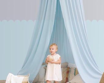 Blue Scallop Wall Decal, Custom Color Scalloped Removable Nursery Stickers, Kids Room Border Baby Playroom Decoration Peel Stick Boho Trim