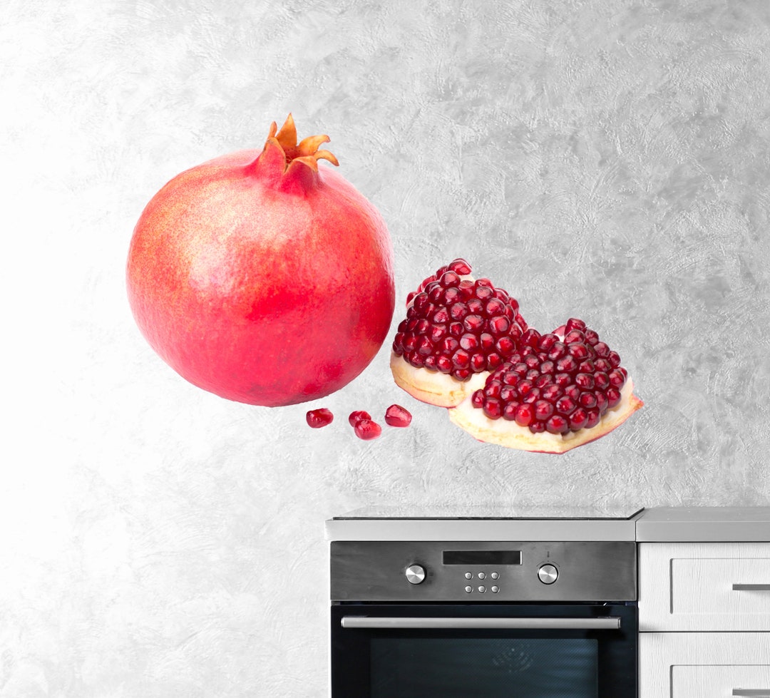 Fruit Wall Decal Color. 3D Wall Decal Pomegranate for Kitchen. Wall Decor. Vinyl Sticker