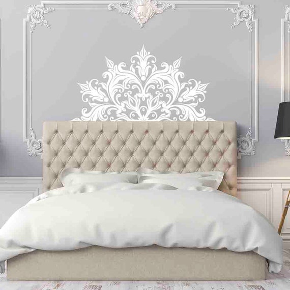 Half Mandala Wall Decal Headboard Zen Decor Lotus Flower Mandala Decal Vinyl Bedroom Indian Yoga Sticker Vinyl Boho Decal Bohemian Decor Z75