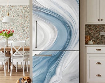 Film Adhésif Marbré Vert Bleu Or Pour Frigo/congé/lave-vaisselle - Décor Removable Et étanche