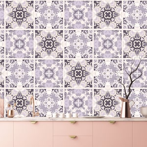 Set OF 24 Tiles Wall Stickers Custom. Provence Style Spanish Tiles. Tile Stickers Peel & Stick. Tiles Decal Removable. Kitchen Bathroom LL19