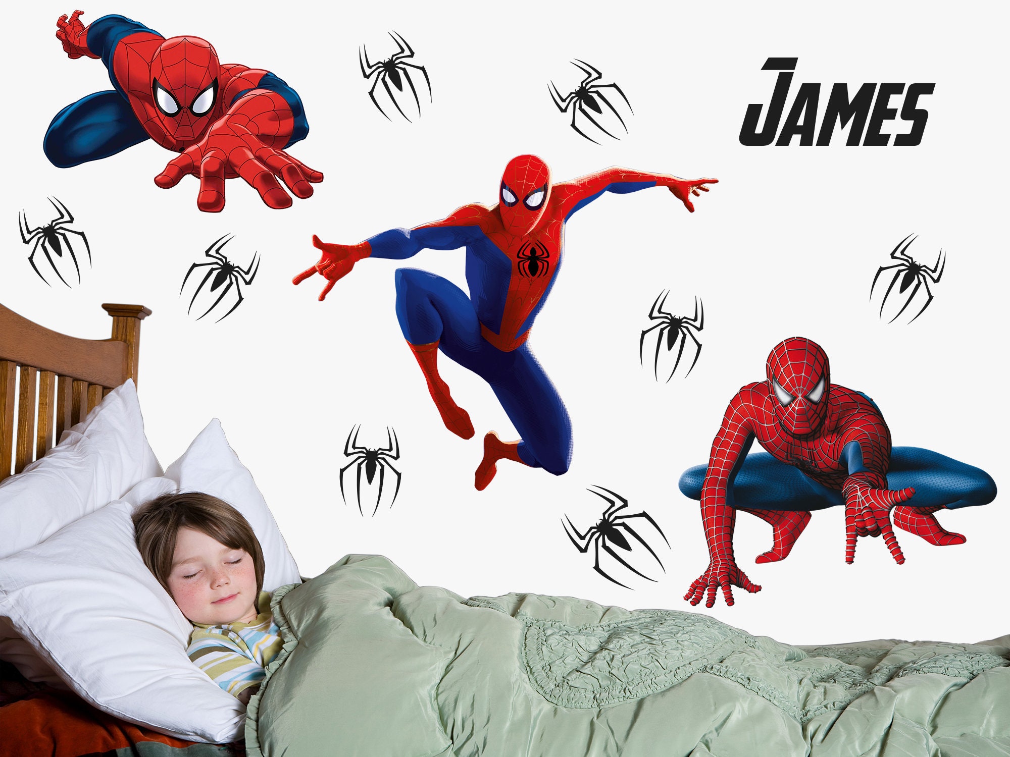 Spiderman adesivi murali per bambini ragazzi camere Spider Man bambini  camera da letto decorazioni per la casa carta da parati vinile Nursery  decalcomanie decorazioni - AliExpress