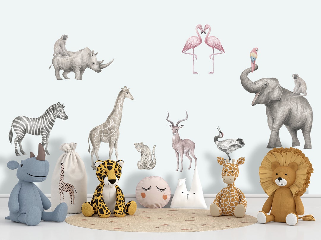 Africa Safari Animals Cutouts Wall Decals Toddler Room Set Etsy