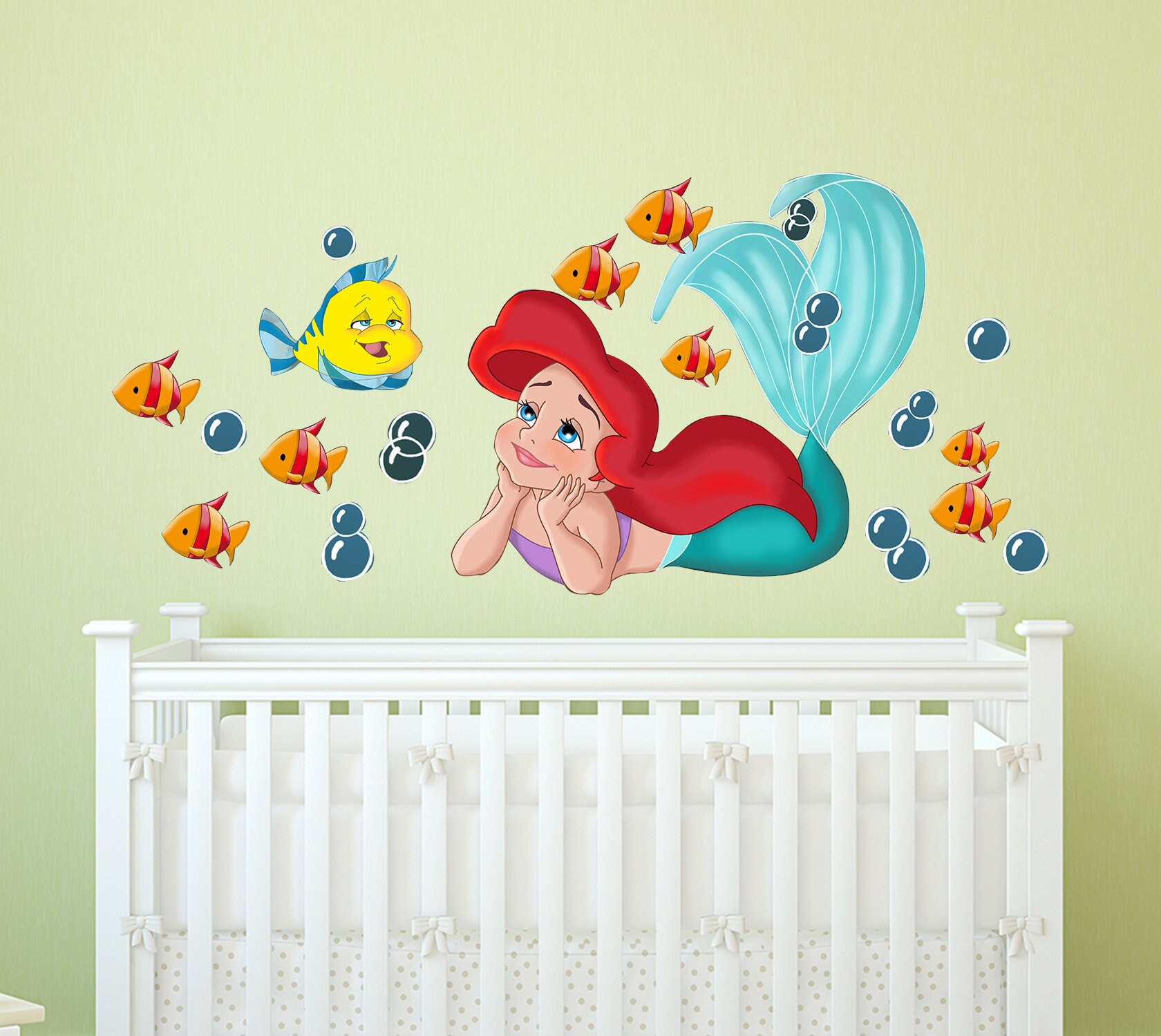 Mermaid Wall Decals. Bathroom Wall Decal. Nautical Decals. Etsy