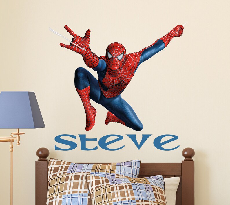 Personalized Name Wall Decal Boy Spider Man. Name Vinyl Etsy