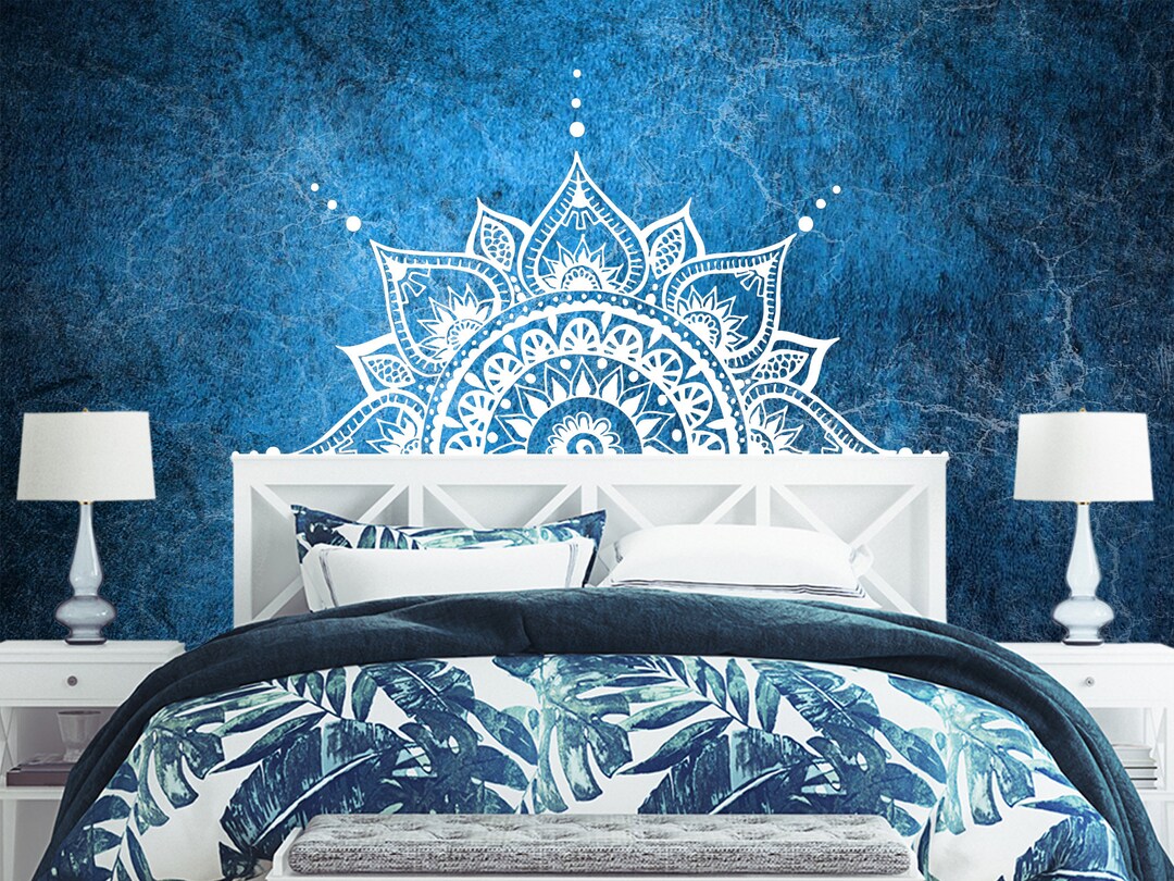 Lotus Yoga Wandaufkleber – Buddhismus Mandala Blumen-Deko Für Wohnzimmer & Schlafzimmer | 56x89cm | Schwarz