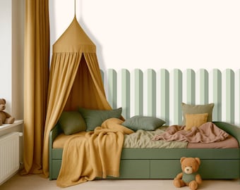 Gestreifte Bogenschenkel Wandaufkleber Kinderzimmer, Abnehmbare Bordüre Kinderzimmer Dekor, Boho Spielzimmer Wandzier Aufkleber Junge Mädchen Schlafzimmer