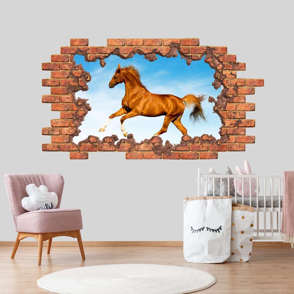 Rustic Wall Decal 3D Wall Mural Hole in Wall Decal 3D Etsy UK