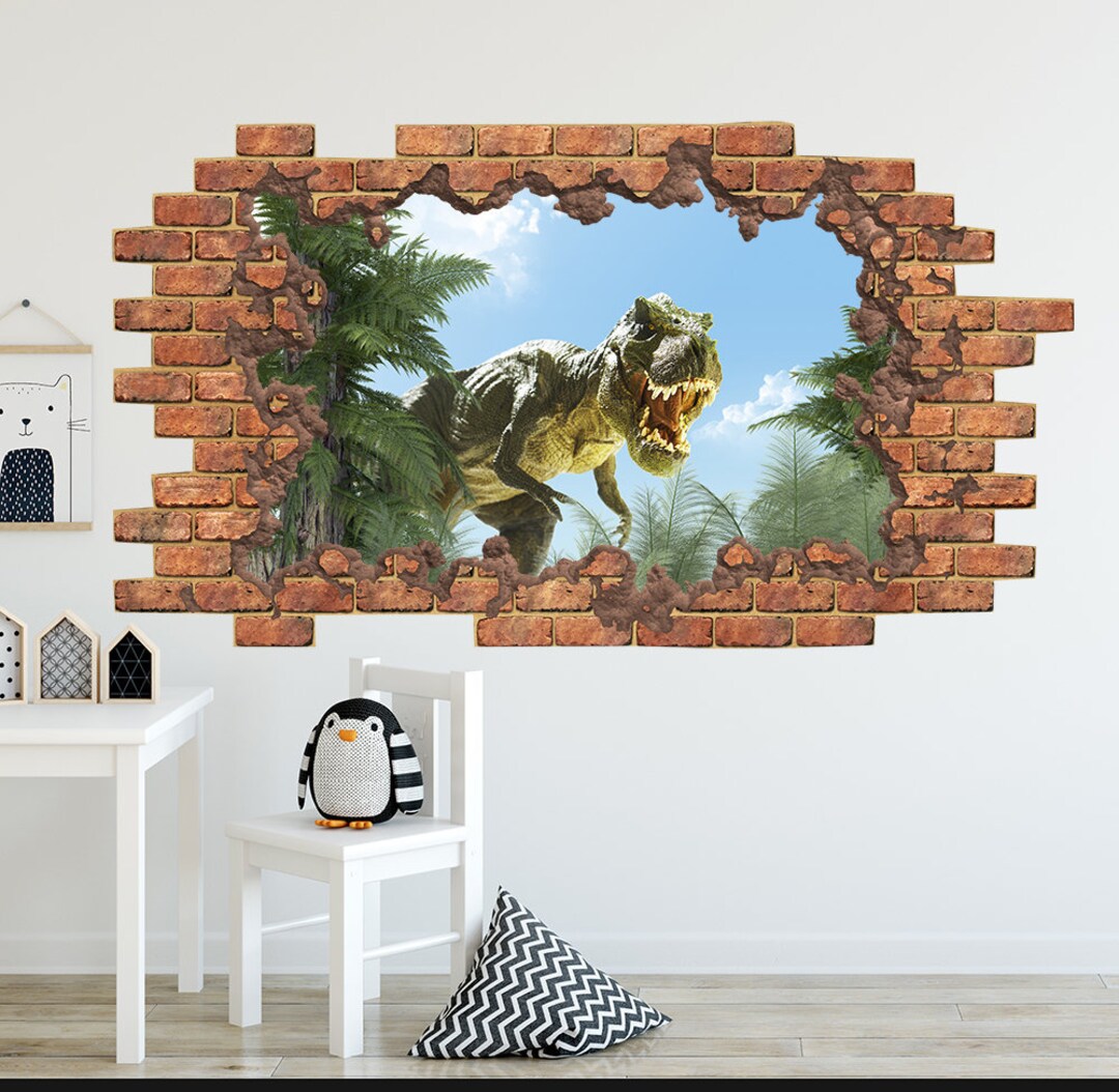 3D T Rex Vinyl Sticker - Wall Decal Dinosaurs for Nursery Boys - 3D ...