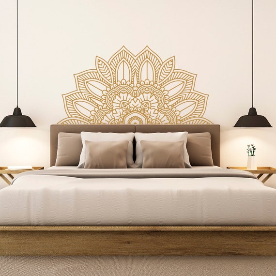 Half Mandala Headboard Wall Decal Zen Decor Lotus Flower Mandala Decal  Vinyl Bedroom Indian Yoga Sticker Vinyl Boho Decal Bohemian Decor Z70 - Etsy