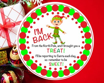 Stickers de Noël elfes Je suis de retour, phoques, collecte de fonds pour la fête de l'école, idéal pour le petit-déjeuner au pôle Nord