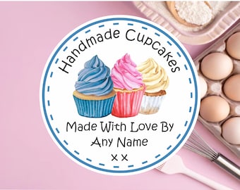 39 étiquettes personnalisées faites à la main par Cupcake, autocollants, n'importe quel nom ajouté parfait pour les boîtes à gâteaux, sacs, etc.