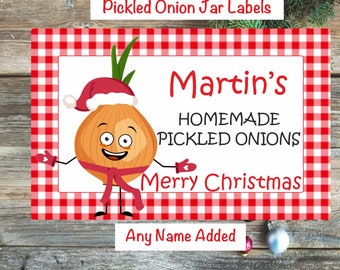 Pickled onion jar labels