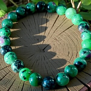 Ruby Zoisite Crystal Bracelet, Ruby Zoisite Bracelet, Crystal Bracelet, Ruby Zoisite, Natural Ruby in Zoisite,  Beaded Crystal Bracelet