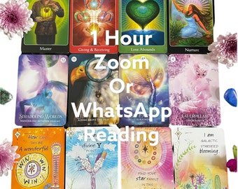 1 Hour Zoom Reading, 1 hour WhatsApp Reading, Mixed card Psychic Tarot, Oracle Card Reading, Mediumship Reading