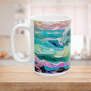 Colorful Wave Ceramic Mug | Ocean Lover Gift, Boho Home Decor, Ocean-Themed Kitchenware, Beach House Accessory