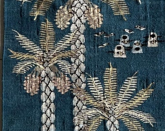 HARRANIA picture carpet "Date Palms", handwoven by Sheimá, artistic unique from the El Awadly weaving school, Harrania, Egypt