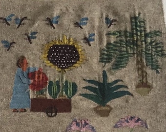 HARRANIA Tapestry "Flowershow", unique handicraft, handwoven by Marzuka